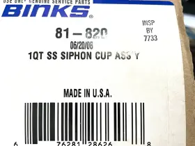 81-820 Binks Siphon Cup Stainless Steel 1 Quart Devilbiss Nib