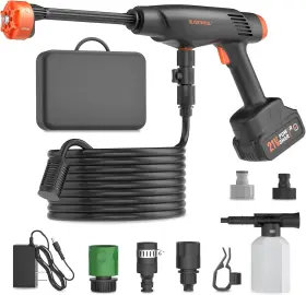 Bl25028 Blissthrill Cordless Pressure Washer Battery Powered 1100psi 2.4 Gpm Portable Black