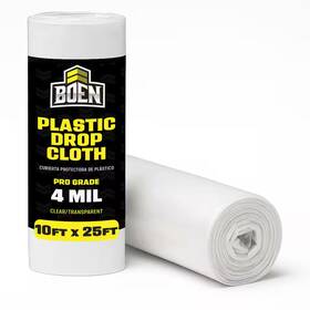 Boen 313021171162 Painters Plastic Sheeting 10 Ft. X 25 4 Mil Clear Drop Cloth