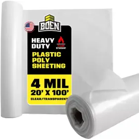 Boen 711181315684 20 Ft. X 100 4 Mil Clear Flame Retardant Plastic Sheeting For Large Dust Wal