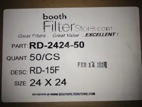 Rd-2424-50 Boothfilterstore Box Of 50 Paint Booth Filters / Rd-15f 24x24 Inch