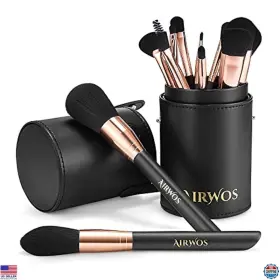 Brand Airwos A3-new 14-piece Professional Makeup Brush Set With Chic Case And Pearl Handles