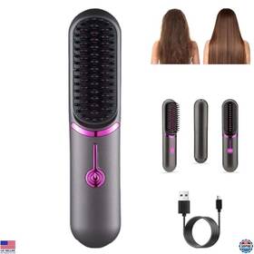 Brand Generic B0dxpljx7q Styluse 2-in-1 Hair Straightener And Curler Brush - Portable 3 Temps All