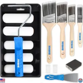 Rk-02 Brand Rhibak Ultimate Paint Roller Kit With Brushes And 4-inch Foam For Flawless Results