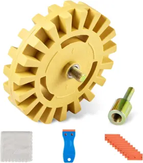 26038 Brand Rvbyoo Eraser Wheel Decal Remover Pin Stripe Removal Tool Kit Rubber Power Yellow