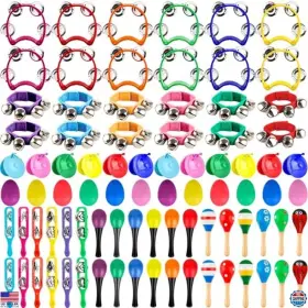 B0dsd1l47r Brand Swakuta Vibrant 84-piece Musical Instrument Set Tambourines Cymbals Shakers And Maracas
