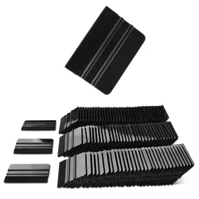 100n56f-wish Branded 100 Pcs Felt Squeegee For Vinyl - Flexible Plastic Black