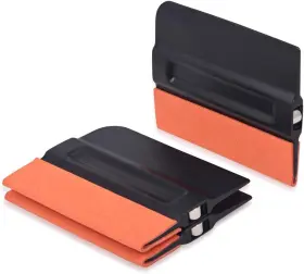 5864181417 Branded Vinyl Wrap Squeegee Felt 4 Inch Magnet Tint Black Orange