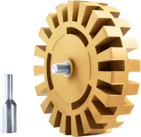 Hj-501 Branded Decal Remover Eraser Wheel Rubber 1 Pack Slotted Yellow
