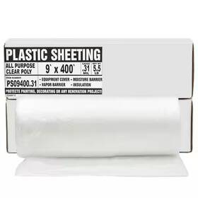Branded Ps09400.31 7.8 Micron Clear All Purpose Poly Sheeting - 9 Ft. X 400 Ft.- For Contractor And