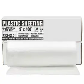 Ps09400.31 Branded 7.8 Micron Clear All Purpose Poly Sheeting - 9 Ft. X 400 Ft.- For Contractor And