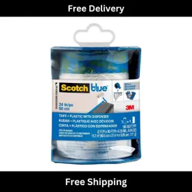 Ptd2093el-24-s Branded Scotchblue Pre-taped 24 Inch X 30 Yds. Painters Plastic Sheeting With Dispenser