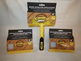 140752610 Cabot Wood Stain Applicator Head 3 Pads 6 Inch Decks Siding Fences