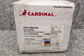 Cardinal C031-wh120 50 Lb White Powder Coating Polyester Semi Gloss Texture