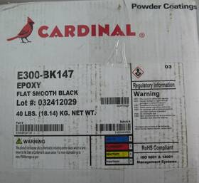 Cardinal E300-bk147 40-pound Box Epoxy Flat Smooth Black Powder Coating