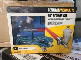 Central Pneumatic 792363692779 Air Eraser Kit Etch Glass Cut Monograms Clean Jewelry #69277