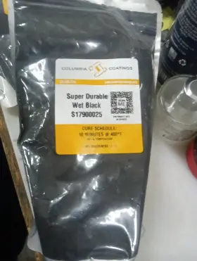 9162 Columbia 740843984081 Coatings Super Durable Wet Black Powder Coat Paint - 1 Lb