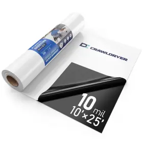 B0cyxcs3fm Crawldryer Crawl Space Vapor Barrier - 10 Mil 10ft X 25ft Thick Plastic Sheeting Drop Clo