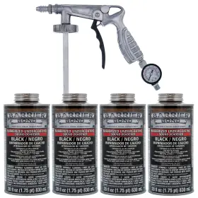 Custom Shop 848849080698 Barrier Bond Black Rubberized Undercoating Sound Deadener Kit With 4 Quart Ca