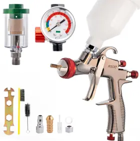 R500 Daxinyang 300481421906 Lvlp Car Paint Spray Gun 1.3mm Nozzle With Air Regulator And Oil-water Sep