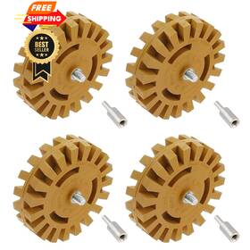 Dele 787353485240 4pcs Decal Remover Eraser Wheel Tool Kit 4inch Rubber Power Drill 4 Pcs