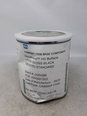 Desoto Ca8800/f17038 Ppg Desothane Hs Buffable 17038 Gloss Black Base Component 1 Gal
