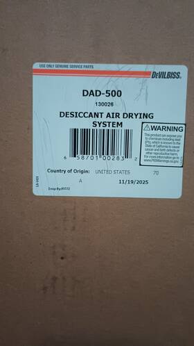 Devilbiss 130026 Desiccant Air Drying System