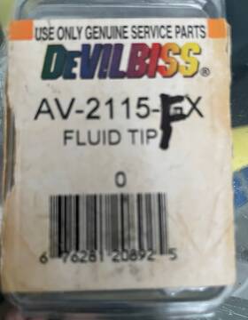 Devilbiss Av2115fx Jga Spray Gun Fluid Tip .425 Fx 1.1 Mm Av-2115 Open Box Best Offer