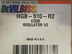 Hgb-510-r2 Devilbiss Ranburg Hgb-510-r1 Low Pressure Fluid Regulator Assembly Air Pilot