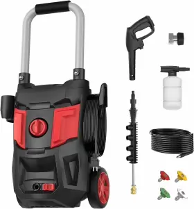 1500are00 Dgivovo Electric Pressure Washer - 4200 Psi Max 2.8 Gpm 35ft Power Cord 20ft Red