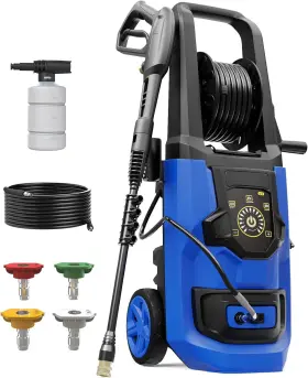 G1521-bl1 Dgivovo Pressure Washer 5000psi 3.2gpm Adjustable Touch Screen With 55ft Total Blue