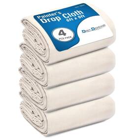 Dirt Defense B0b1qrx24z 6x9 Drop Cloth 4-pack Cotton Canvas Tarp For Art And Painting