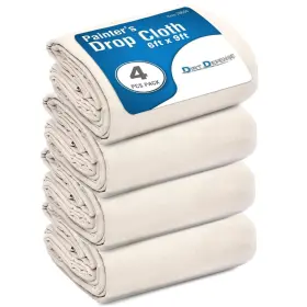 B0b1qrx24z Dirt Defense 6x9 Drop Cloth 4-pack Cotton Canvas Tarp For Art And Painting