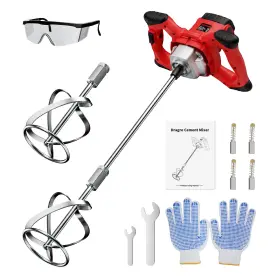 2100w Dragro Dg17 Electric Cement Mixer Handheld Concrete With 6 Speed Portable Mo