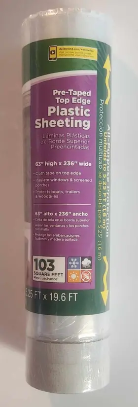 Duck 075353092057 Pre-taped Top Edge Plastic Sheeting 103 Square Feet One Roll Sealed