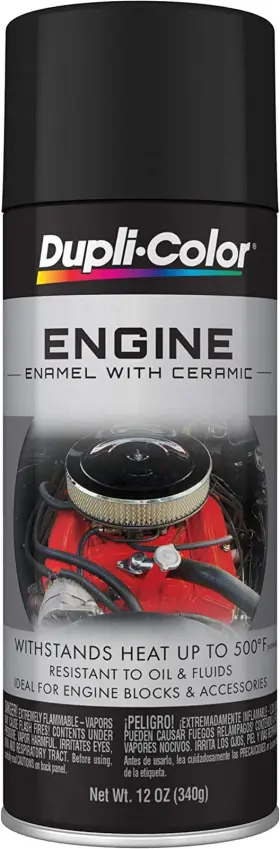 Ede165407 Duplicolor Dupli-color De1654 Engine Enamel Spray Paint With Ceramic - Flat Black 12 Oz A