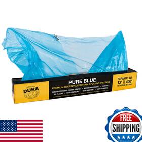 Dura-gold B09cv9gdsy Dura-gold 12ftx400ft Pure Blue Protective Masking Film Cover - Overspray Paint