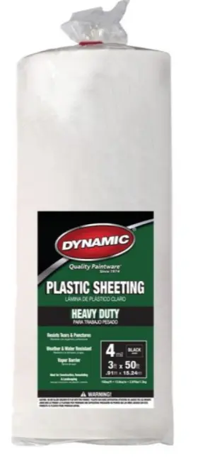 389876 Dynamic 3 Ft. X 50 4 Mil Black Plastic Sheeting