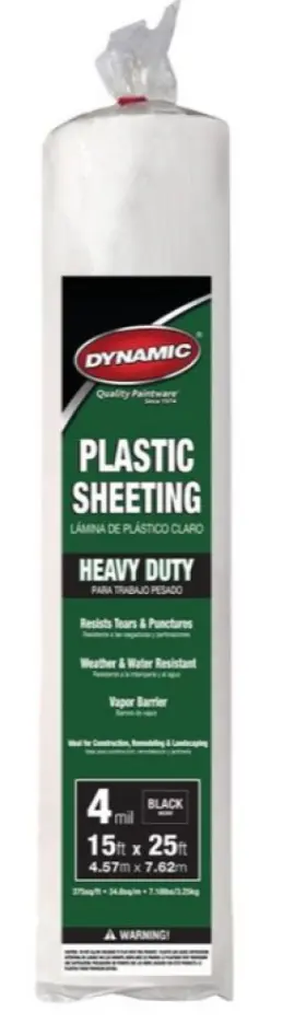 389881 Dynamic 15 Ft. X 25 4 Mil Black Plastic Sheeting