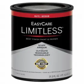 Llim1-qt Easycare 4 Pack - Limitless Interior Paint And Primer Matte Acrylic Latex White Quart Llim1