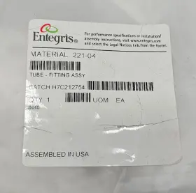 221-04 Entegris Tube Fitting Assembly For Nitrogen Spray Gun 8ft Fep 2x C4-4n