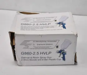 G860-2.5 Es Manufacturing Gelcoat And Resin Spray Gun Hvlp 2.5mm Nozzle W .6l Cup