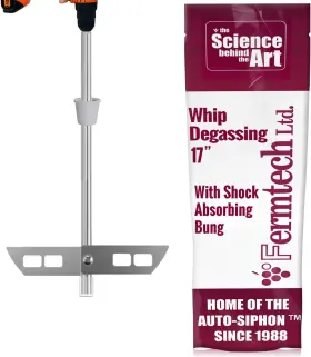 Fermtech 313106059071 17 Inch Stainless Steel Degassing Whip Stirrer Wand With Paddle Degasser Fo Fermtech 313106059071 17 Inch Stainless Steel Degassing Whip Stirrer Wand With Paddle Degasser Fo
