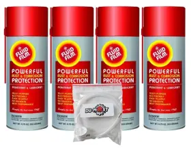 As11 Fluid Film 4pack Rust And Corrosion Protection Aerosol Spray With A Du-most 24 Inch Extension Hose &