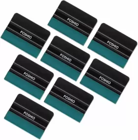 F56s-8 Foshio Vinyl Wrap Squeegee 4 Inch With Micro Fiber 8pcs Black Felt