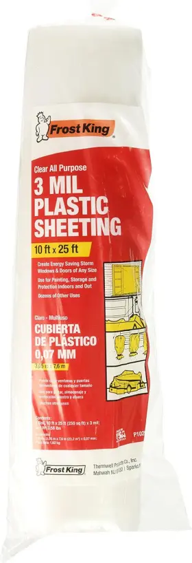 P1025 Frost King 695640022972 P1025/3 Polyethylene Sheeting 10ft X 25ft 3 Mil. Clear