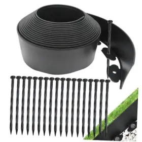 Gdplus-1-tallwall Gadengplus Landscape Edging Border No Dig Plastic Black-33feet-tall Wall Stakes