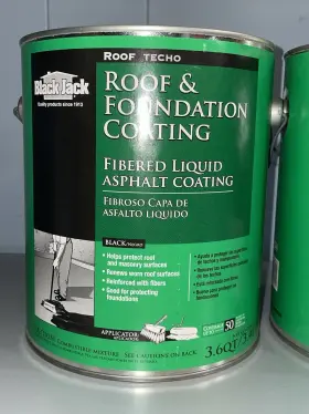 6125-9-34 Gardner-gibson Black Jack 6125 Roof And Foundation Fibered Liquid Asphalt Coating 3.6 Quart -