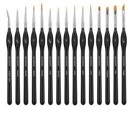 Gethpen G518-15 Extreme Detail Paint Brushes Set 15pcs Miniature For Fine Deta