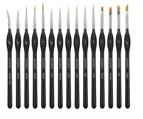 G518-15 Gethpen Extreme Detail Paint Brushes Set 15pcs Miniature For Fine Deta